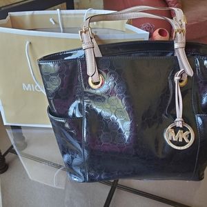 Michael Kors Jet Set Black Patent large bag